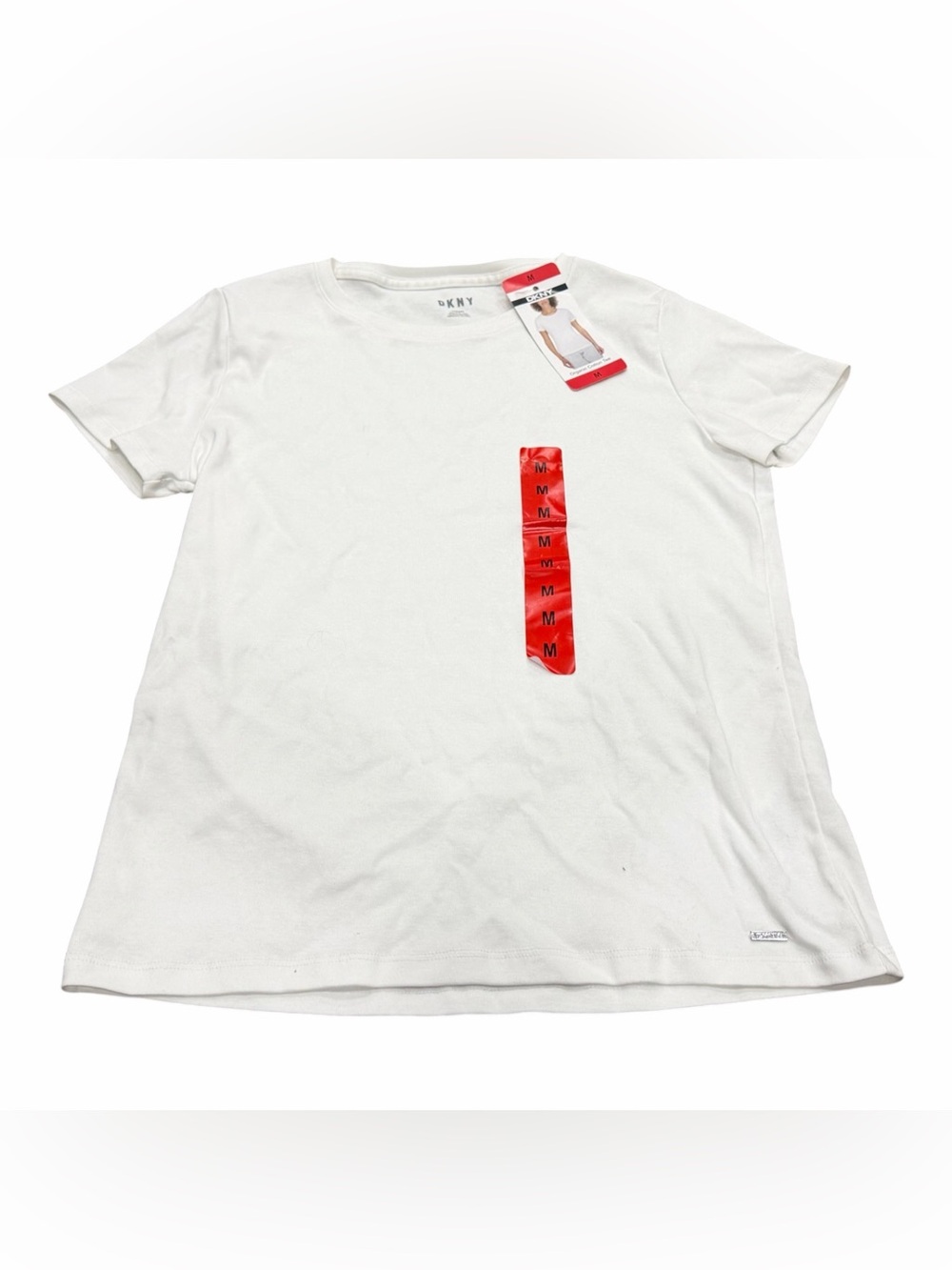 DKNY Women's Organic Cotton Short Sleeve Tee White Size Medium Crew Neck